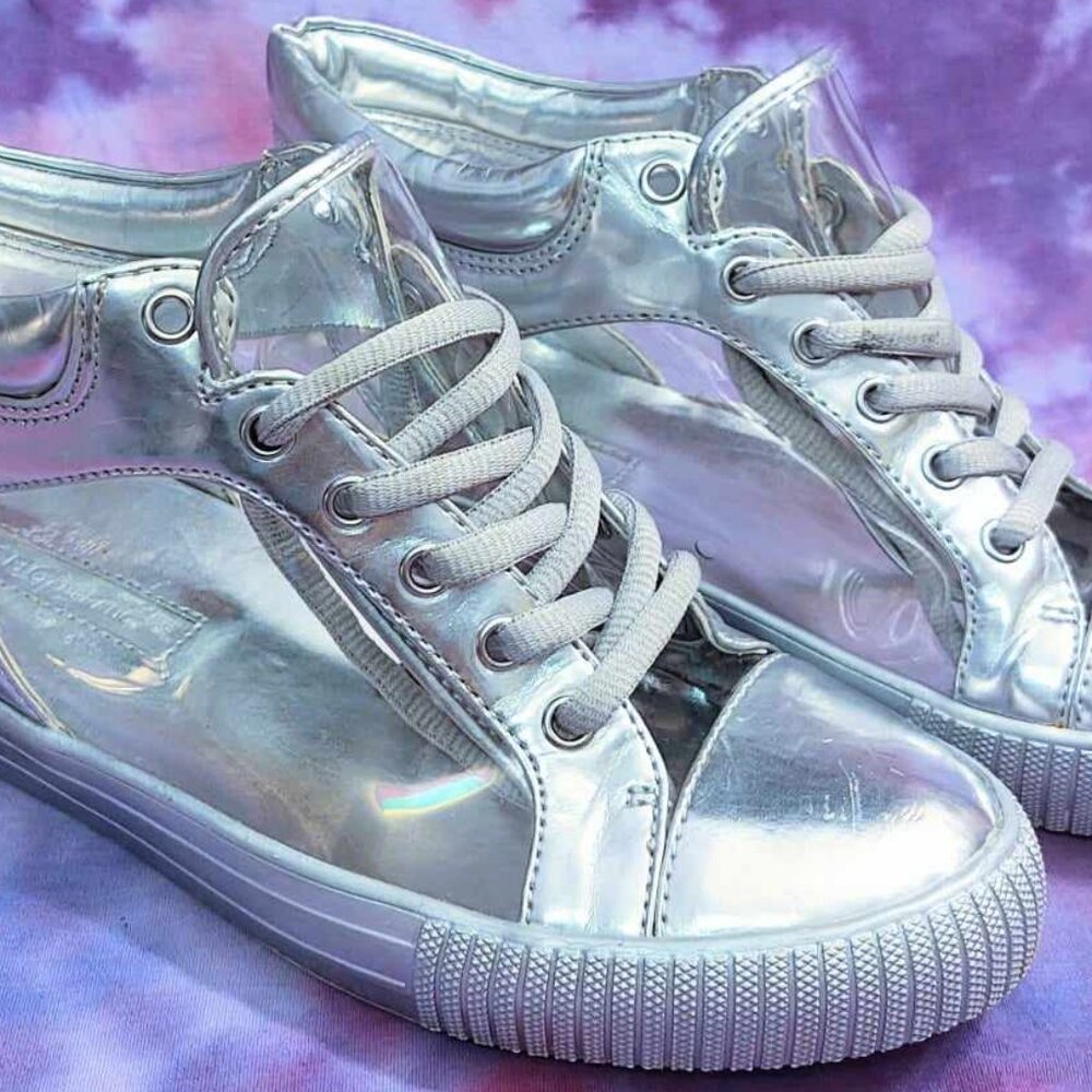 Bcbgeneration Clear & Metallic Silver Sneakers: 7 - image 2